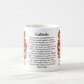 Galindo, Ursprung, Bedeutung und das Wappen auf Kaffeetasse (Mittel)