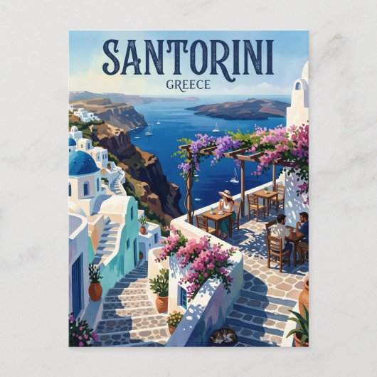 Galini Café, Oia Griechenland Postkarte (Vorderseite)