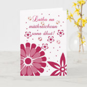 Gälische Muttertagskarte - Latha na mathr Karte (Gelbe Blume)