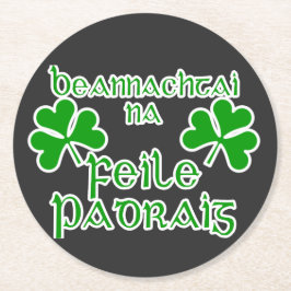 Gälischer St. Patrick's Day Runder Pappuntersetzer