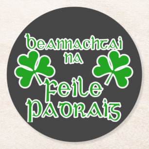 Gälischer St. Patrick's Day Runder Pappuntersetzer