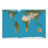 Gall Peters Projection World Map 60x40 inch Fotodruck (Vorne)