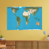 Gall Peters Projection World Map 60x40 inch Leinwanddruck (Insitu (Wohnzimmer))
