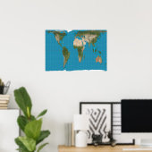 Gall Peters Projection World Map Poster (Heimbüro)