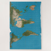 Gall Peters Projection World Map Poster Puzzle (Vertikal)