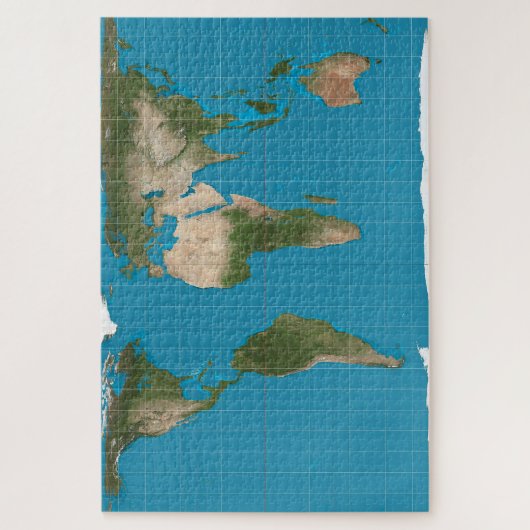 Gall Peters Projection World Map Poster Puzzle (Vertikal)