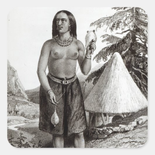 Galla Woman Quadratischer Aufkleber (Vorderseite)