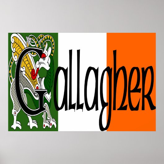 Gallagher Celtic Dragon Print Poster (Vorne)