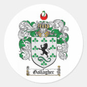 GALLAGHER-FAMILIENWAPPEN - GALLAGHERMUTTER RUNDER AUFKLEBER (Vorderseite)