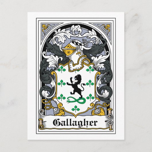Gallagher Familienwappen Postkarte (Vorderseite)