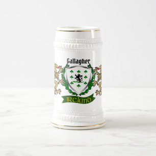 Gallagher/O'Gallagher Irish Shield Bierstein Bierglas
