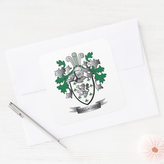 Gallagher-Wappen Quadratischer Aufkleber (Umschlag)