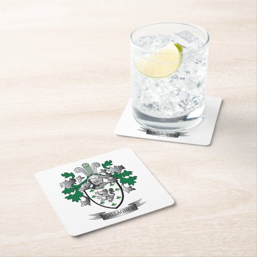 Gallagher Wappen Rechteckiger Pappuntersetzer (Vor Ort)