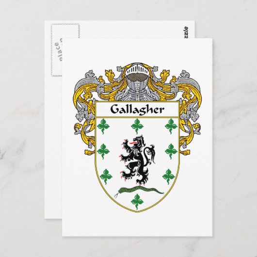 Gallagher-Wappenmantel Postkarte (Vorne/Hinten)