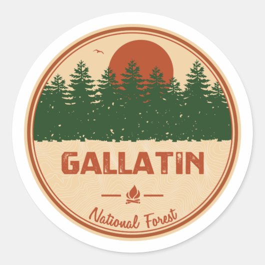 Gallatin National Forest Runder Aufkleber (Vorderseite)
