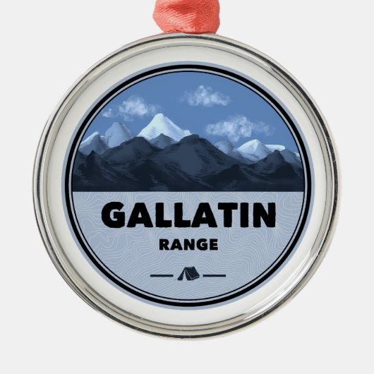 Gallatin Range Montana Wyoming Camping Ornament Aus Metall (Vorne)