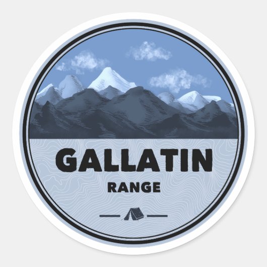 Gallatin Range Montana Wyoming Camping Runder Aufkleber (Vorderseite)