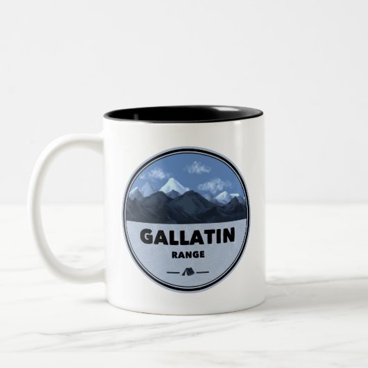 Gallatin Range Montana Wyoming Camping Zweifarbige Tasse (Links)