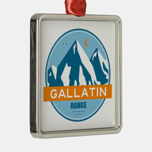 Gallatin Range Montana Wyoming Ornament Aus Metall (Rechts)