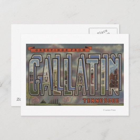 Gallatin, Tennessee - Große Buchstabenszenen Postkarte (Vorne/Hinten)