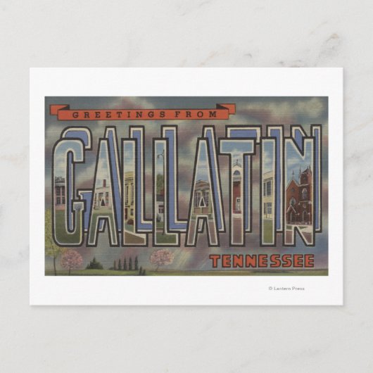 Gallatin, Tennessee - Große Buchstabenszenen Postkarte (Vorderseite)