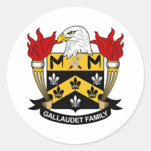 Gallaudet-Familienwappen Runder Aufkleber