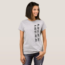 Gallaudet-Universitäts-GPS-Koordinaten-T-Shirt