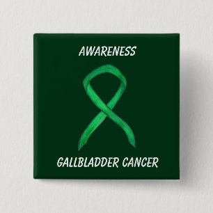 Gallblase Krebs Green Awareness Ribbon Button