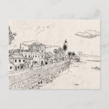 Galle Dutch Fort Sri Lanka Pen Ink Illustration