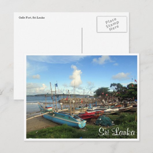 Galle Fort Boote Postkarte (Vorne/Hinten)