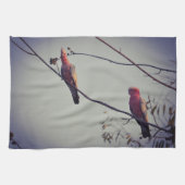 Galle Vögel in Baum 3 Geschirrtuch (Horizontal)