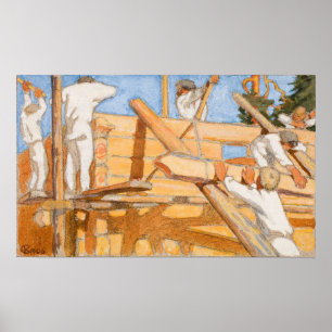 Gallen-Kallela - Ein Haus der Stout Logs 1924 Poster