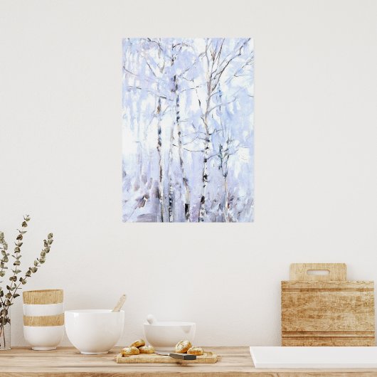 Gallen-Kallela - Frostige Birkenbäume, schöne Kuns Poster (Küche)