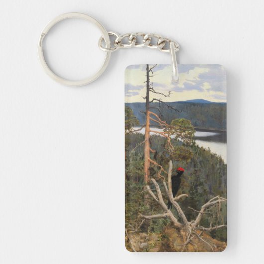 Gallen-Kallela - Großer Schwarzer Specker 1894 Schlüsselanhänger (Vorderseite)