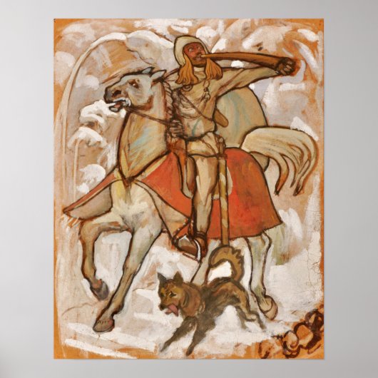 Gallen-Kallela - Kullervo fährt zur Kriegskizze Poster (Vorne)