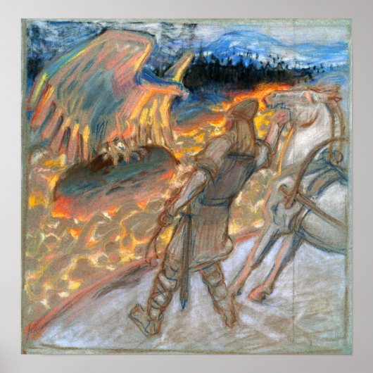 Gallen-Kallela - Lemminkainen am Feuer Poster (Vorne)