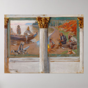 Gallen-Kallela - Lonnrot und Gedichte Skizzen Poster