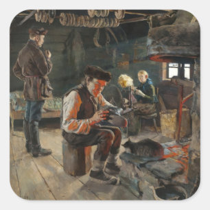 Gallen-Kallelas Allmogelif-Aufkleber Quadratischer Aufkleber