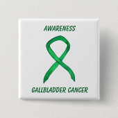 Gallenblase Krebs Green Awareness Ribbon Button (Vorderseite)