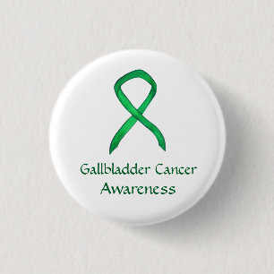 Gallenblase Krebs Green Awareness Ribbon Button
