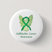 Gallenblasenkrebs-Bewusstseinsband Angel-Button Button (Vorderseite)
