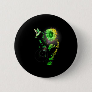 Gallenwegskrebs Sonnenblumen Kolibri Kunstwerk Button