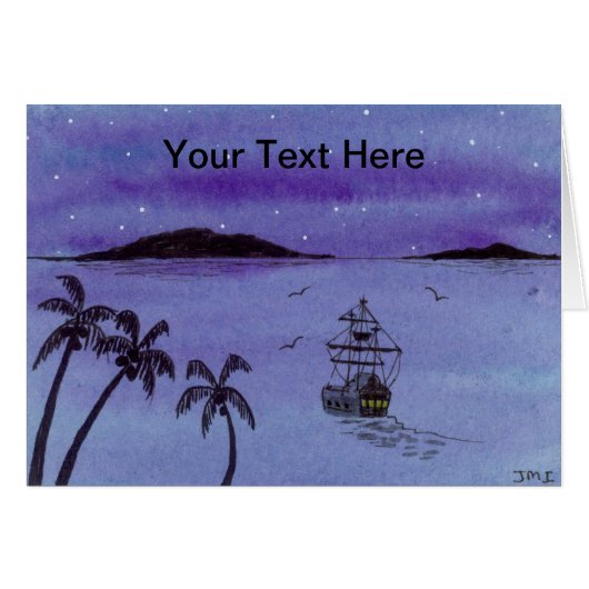 Galleon Greeting Card (Vorderseite (Horizontal))