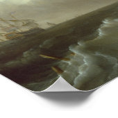 Galleon in der Sturmsee Poster (Ecke)