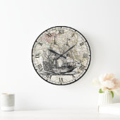 Galleon Sailing Ship~1789 Eastern Hemisphäre Map~ Große Wanduhr (Zuhause)