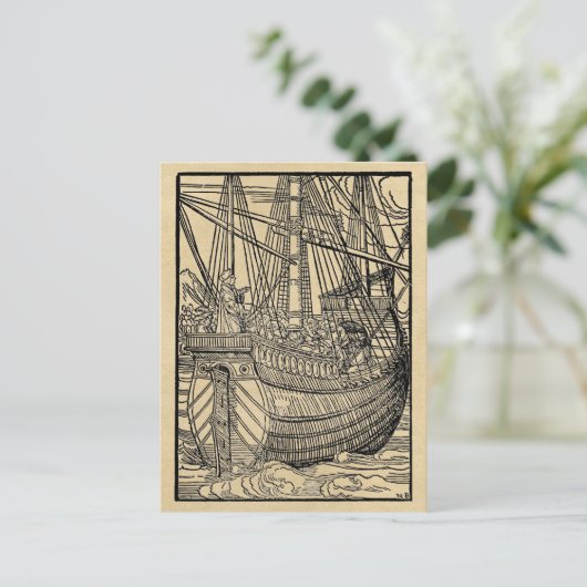 Galleon Segelschiff Postkarte (Stehend Vorderseite)