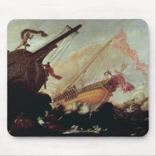 Galleons ruinierte auf einem felsigen Ufer Mousepad
