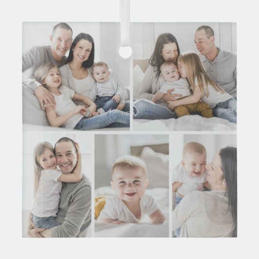 Gallery Grid 5 Fotos von Custom Foto Ornament (Vorderseite)