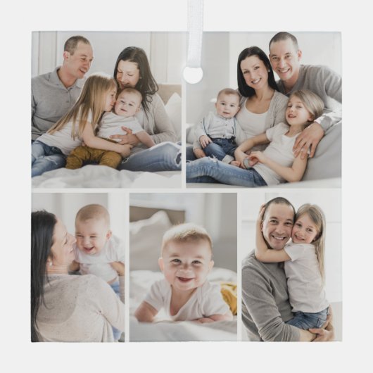 Gallery Grid 5 Fotos von Custom Foto Ornament (Rückseite)