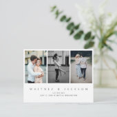 Gallery Multi-Foto Save the Date Postkarte (Stehend Vorderseite)